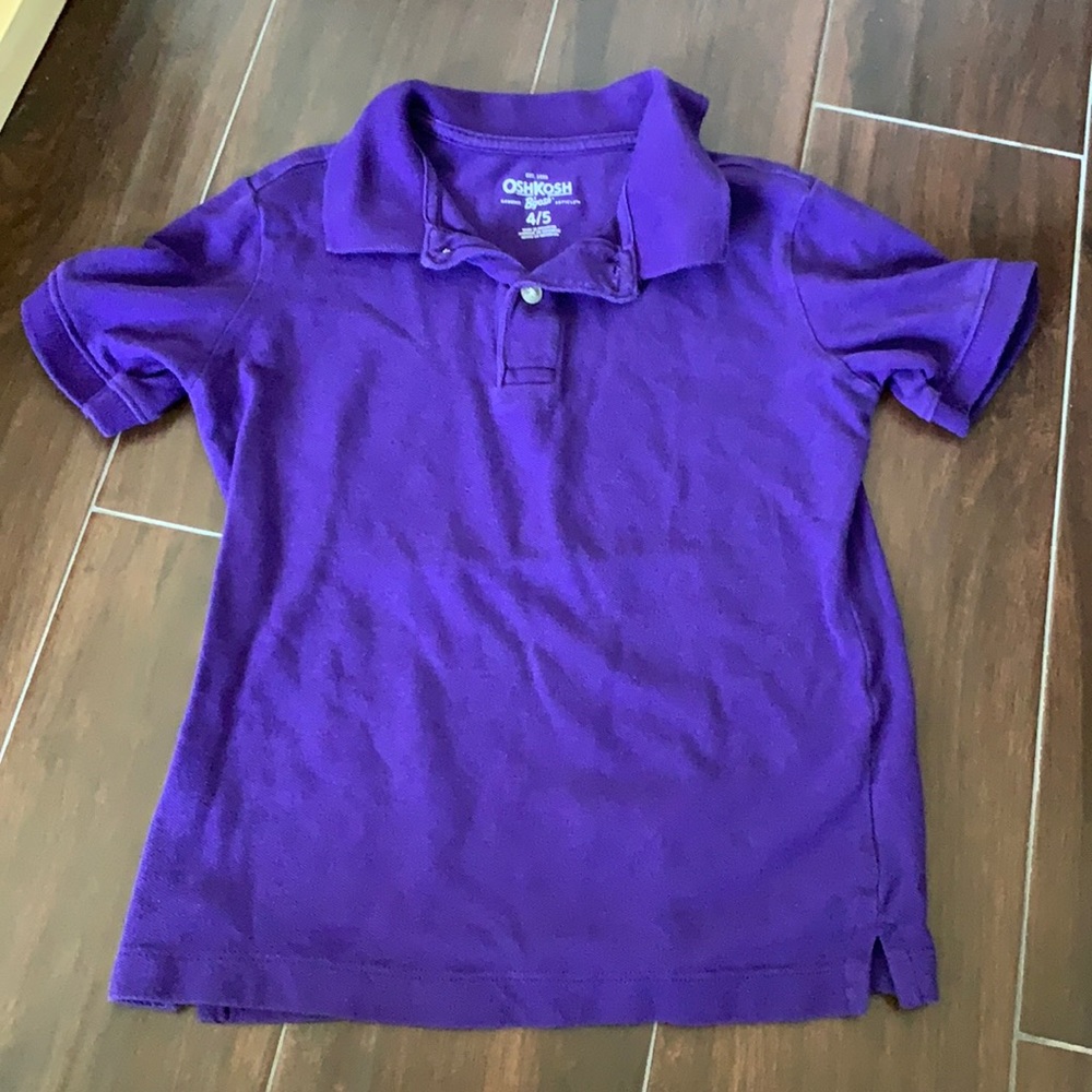 • Oshkosh B’Gosh purple polo shirt, 4/5 •